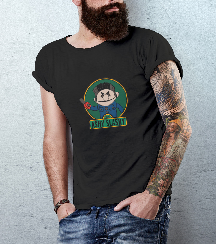 Ashy Slashy Puppet Character With Chainsaw Hand In The Ashy Slashy Show T-Shirt