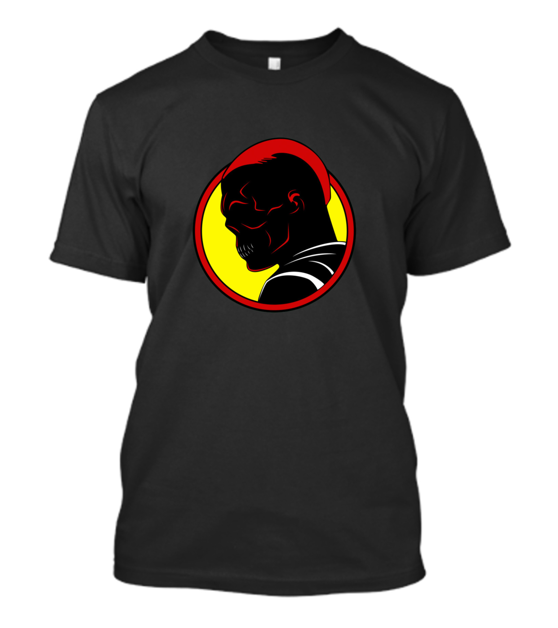 Tracy Skull Red And Yellow Background Circle T-Shirt