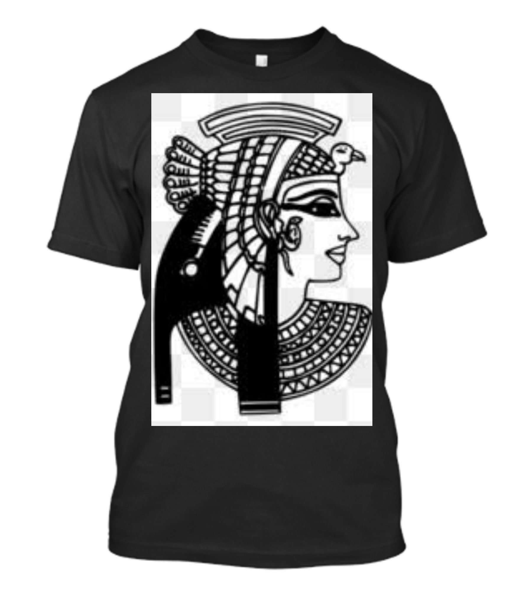Ancient Egyptian Queen Nefertiti Profile With Uraeus And Intricate Neckpiece T-Shirt