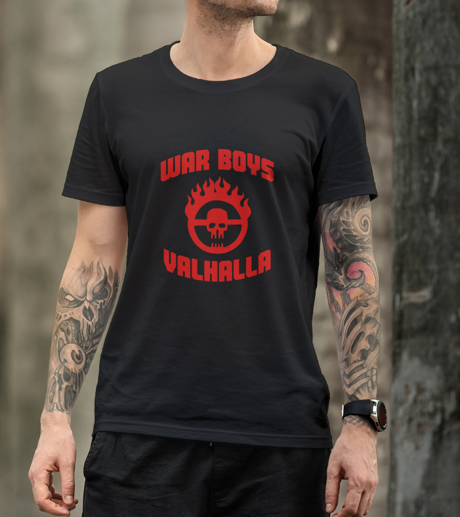 War Boys Valhalla Flame Skull Emblem T-Shirt