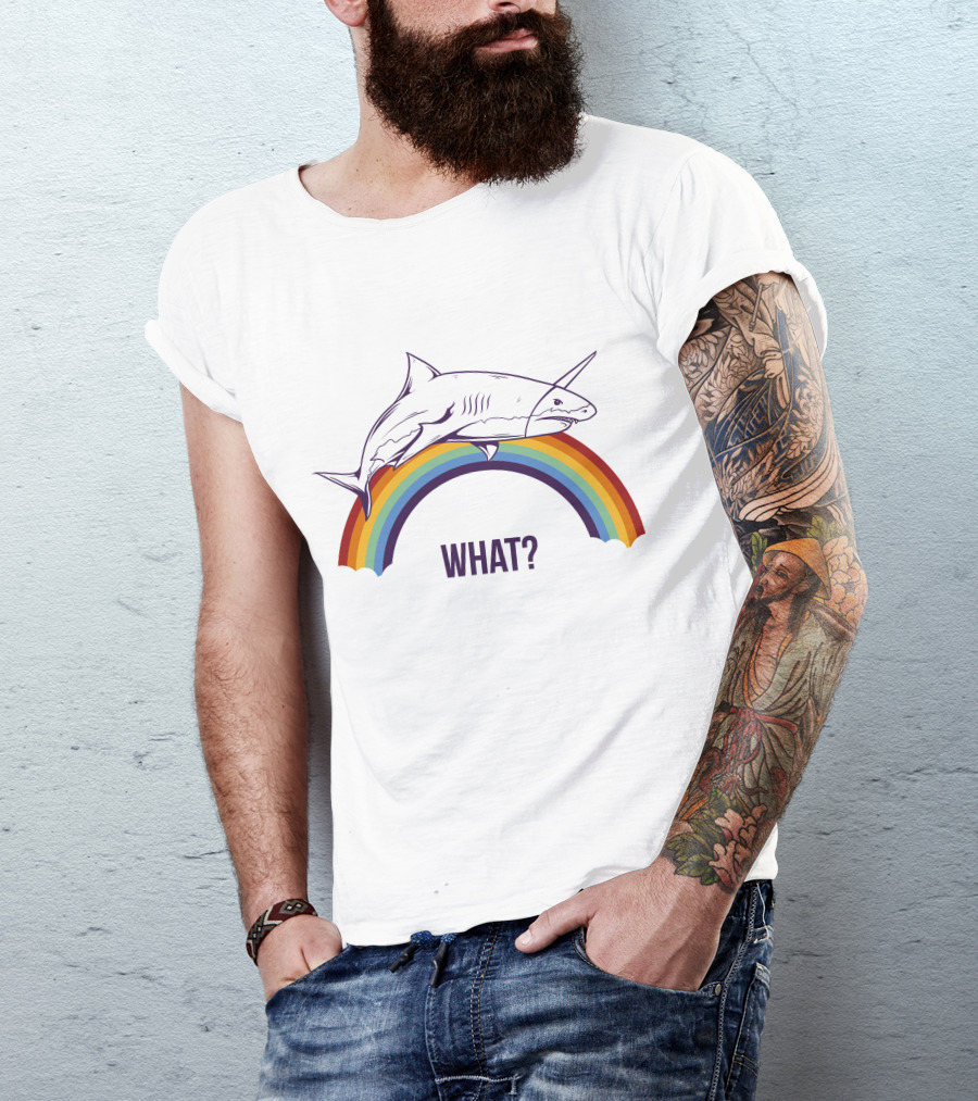 What Rainbow Shark Jumping Over Rainbow T-Shirt