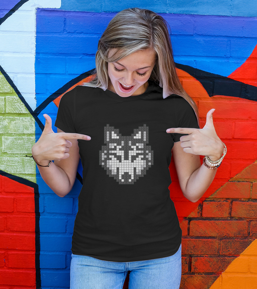 8 Bit Wolf Pixel T-Shirt