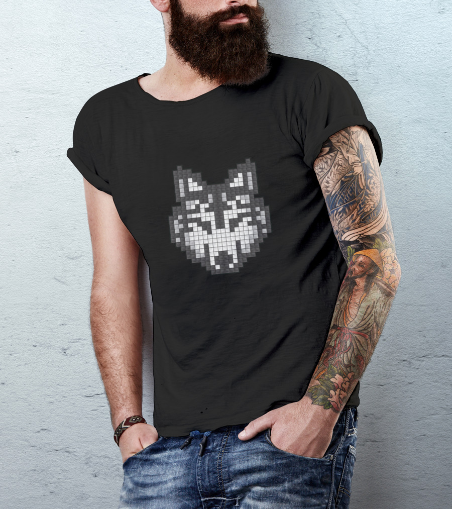8 Bit Wolf Pixel T-Shirt