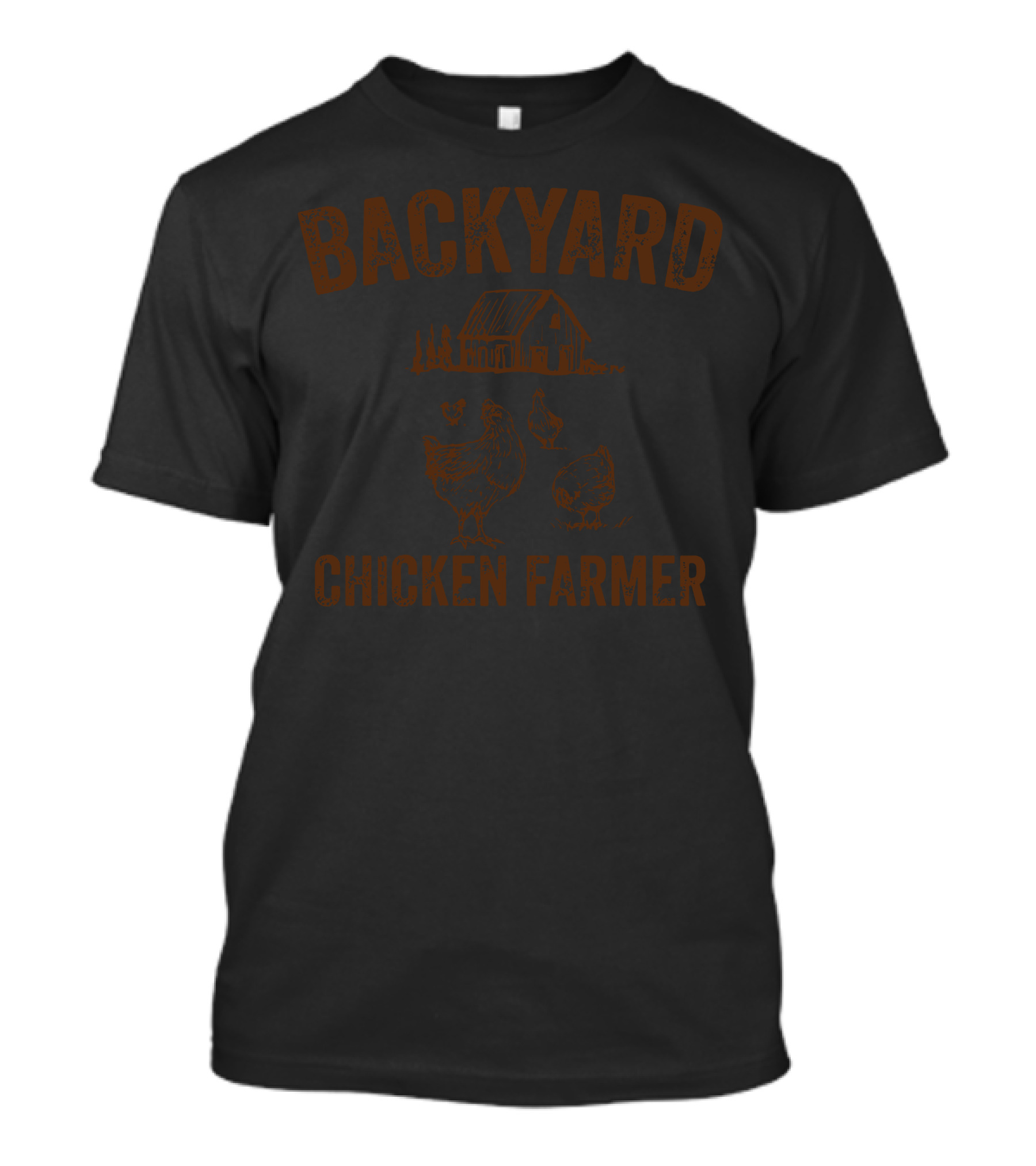 Backyard Chicken Farmer With Rustic Barn And Roaming Hens T-Shirt
