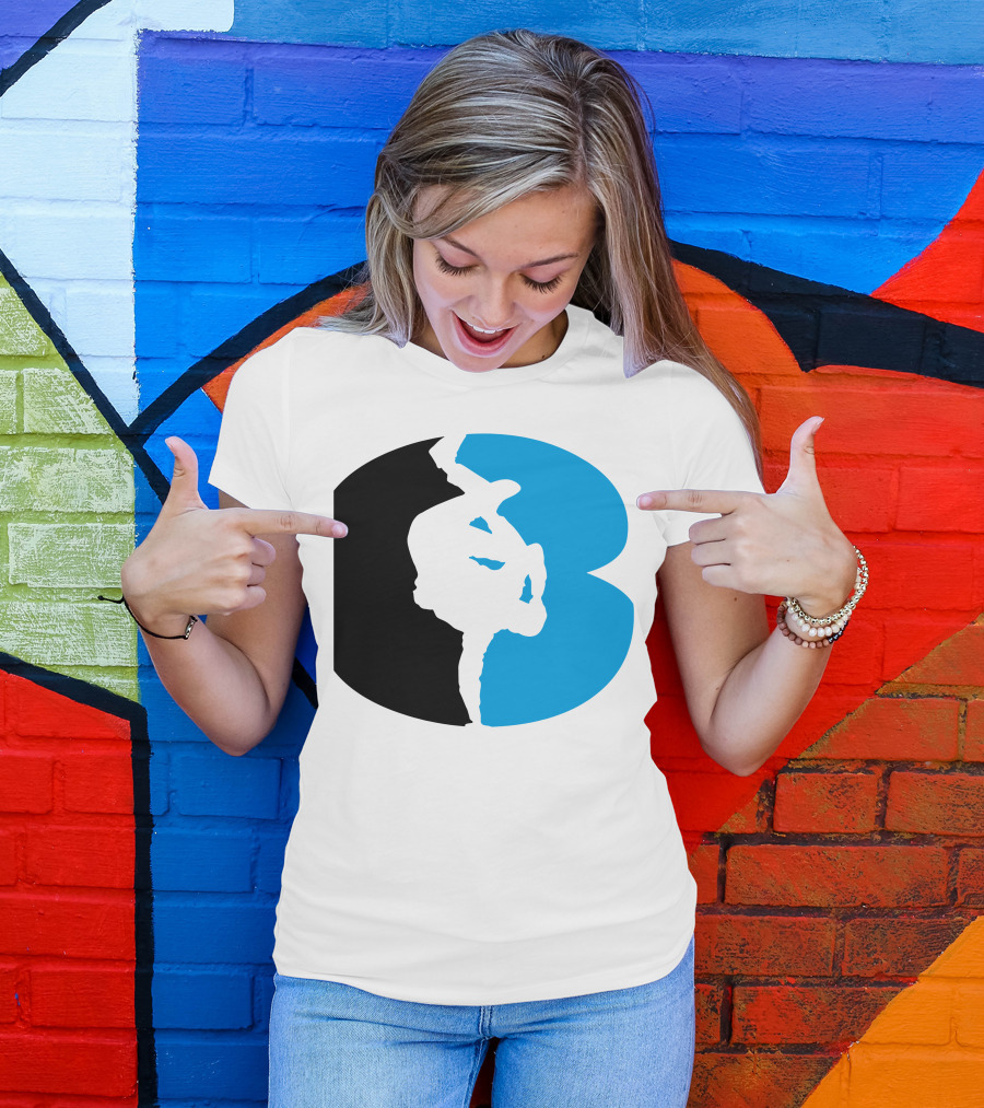 Breakdance Freeze B-Boy Silhouette Black And Blue T-Shirt
