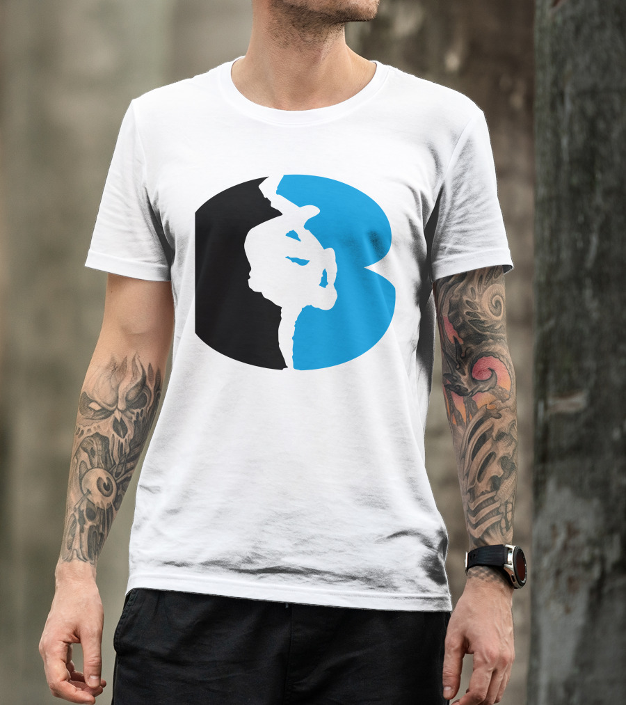 Breakdance Freeze B-Boy Silhouette Black And Blue T-Shirt