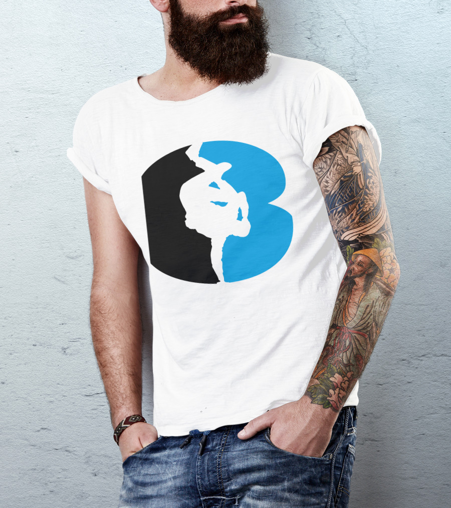 Breakdance Freeze B-Boy Silhouette Black And Blue T-Shirt