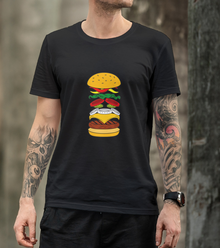 Burger Anatomy Ingredients Layers Detailed Breakdown T-Shirt