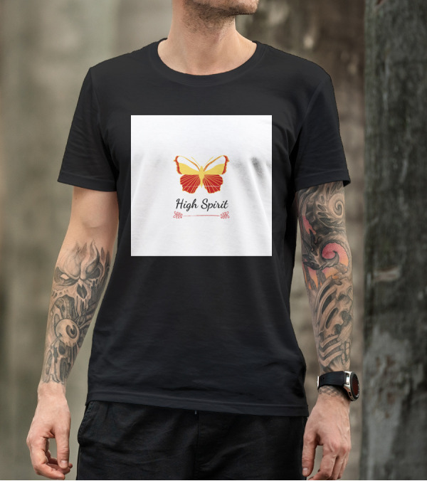 High Spirit Butterfly Red And Yellow T-Shirt