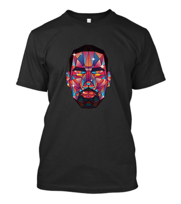 Lebron Prism Style Geometric Portrait Colorful Faceted T-Shirt
