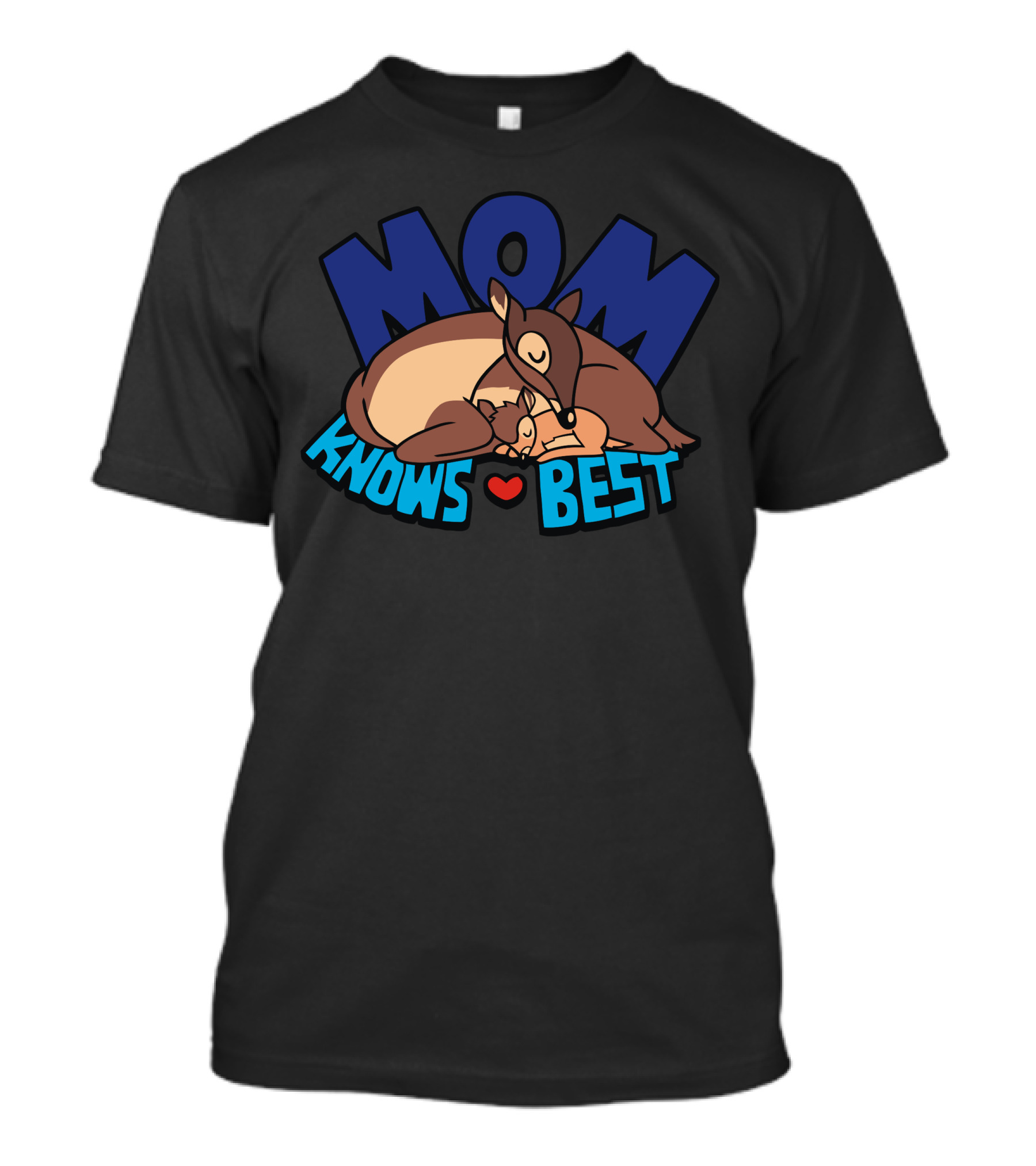 Mom Knows Best Sleeping Deer Family Heart T-Shirt