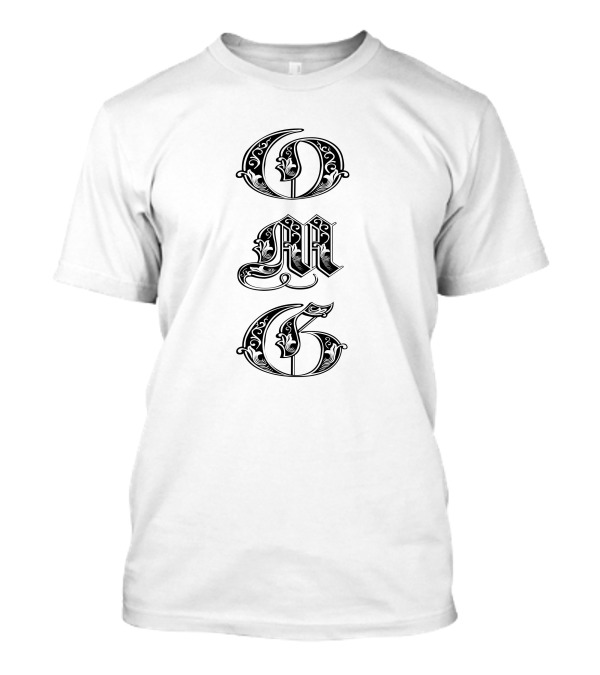 Omg Gothic Ornate Lettering T-Shirt