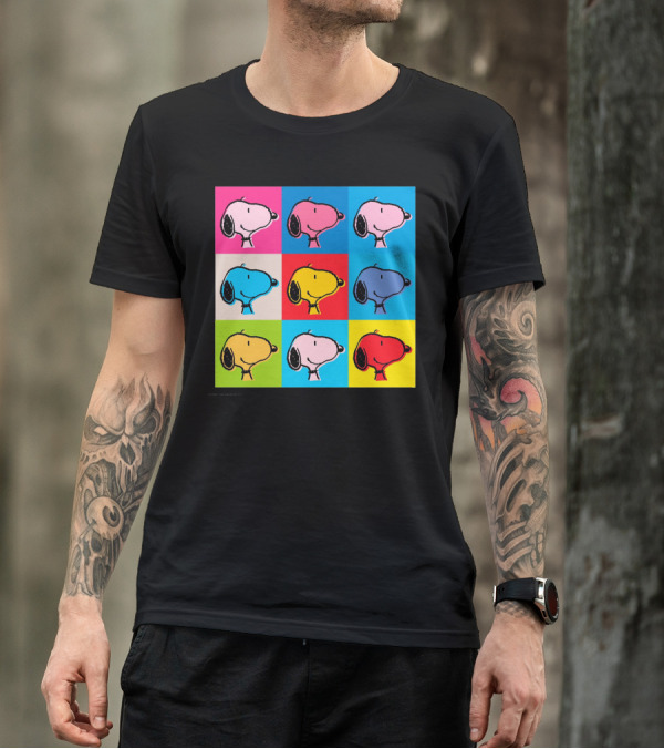 Snoopy Colorful Pop Art Grid T-Shirt