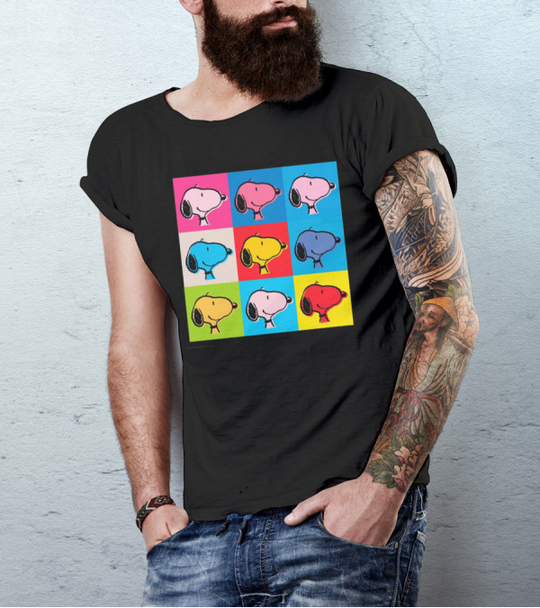 Snoopy Colorful Pop Art Grid T-Shirt