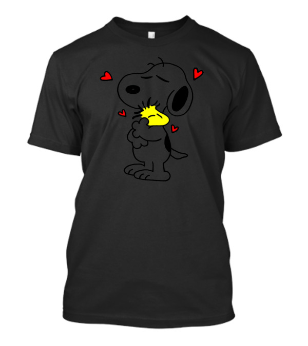 Snoopy Hug Woodstock Valentine Love Hearts T-Shirt