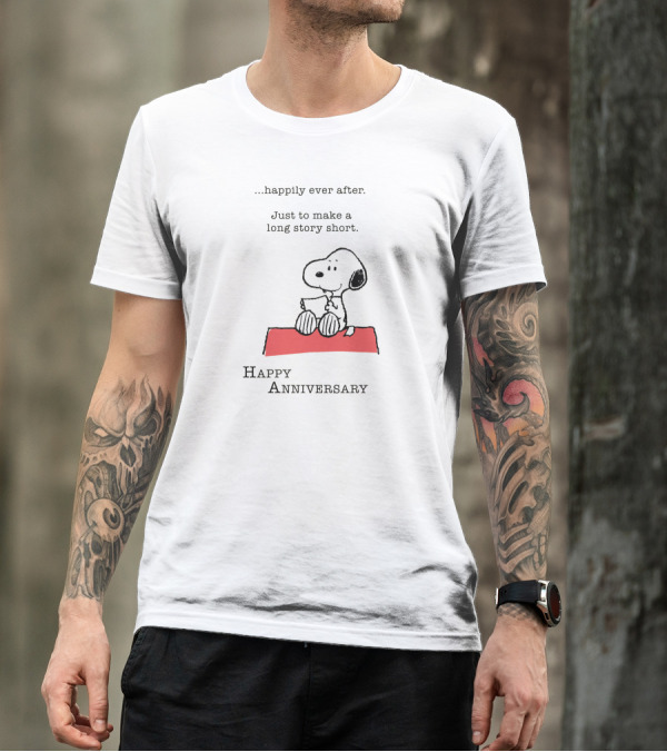 Happily Ever After Snoopy Happy Anniversary T-Shirt