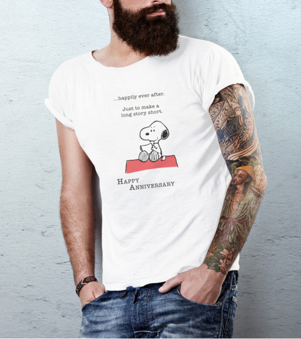 Happily Ever After Snoopy Happy Anniversary T-Shirt
