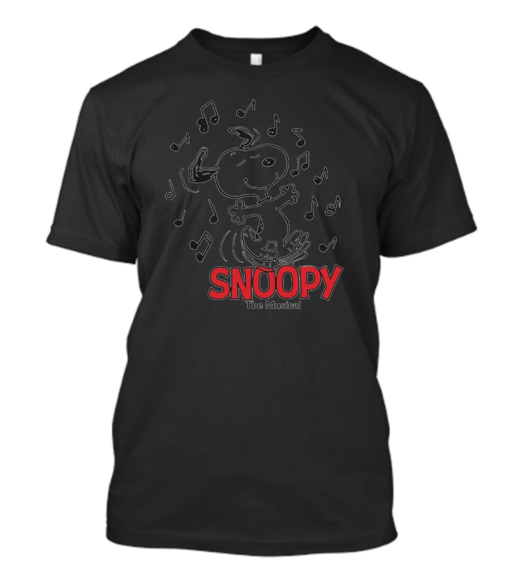 Snoopy The Musical Dancing With Musical Notes T-Shirt