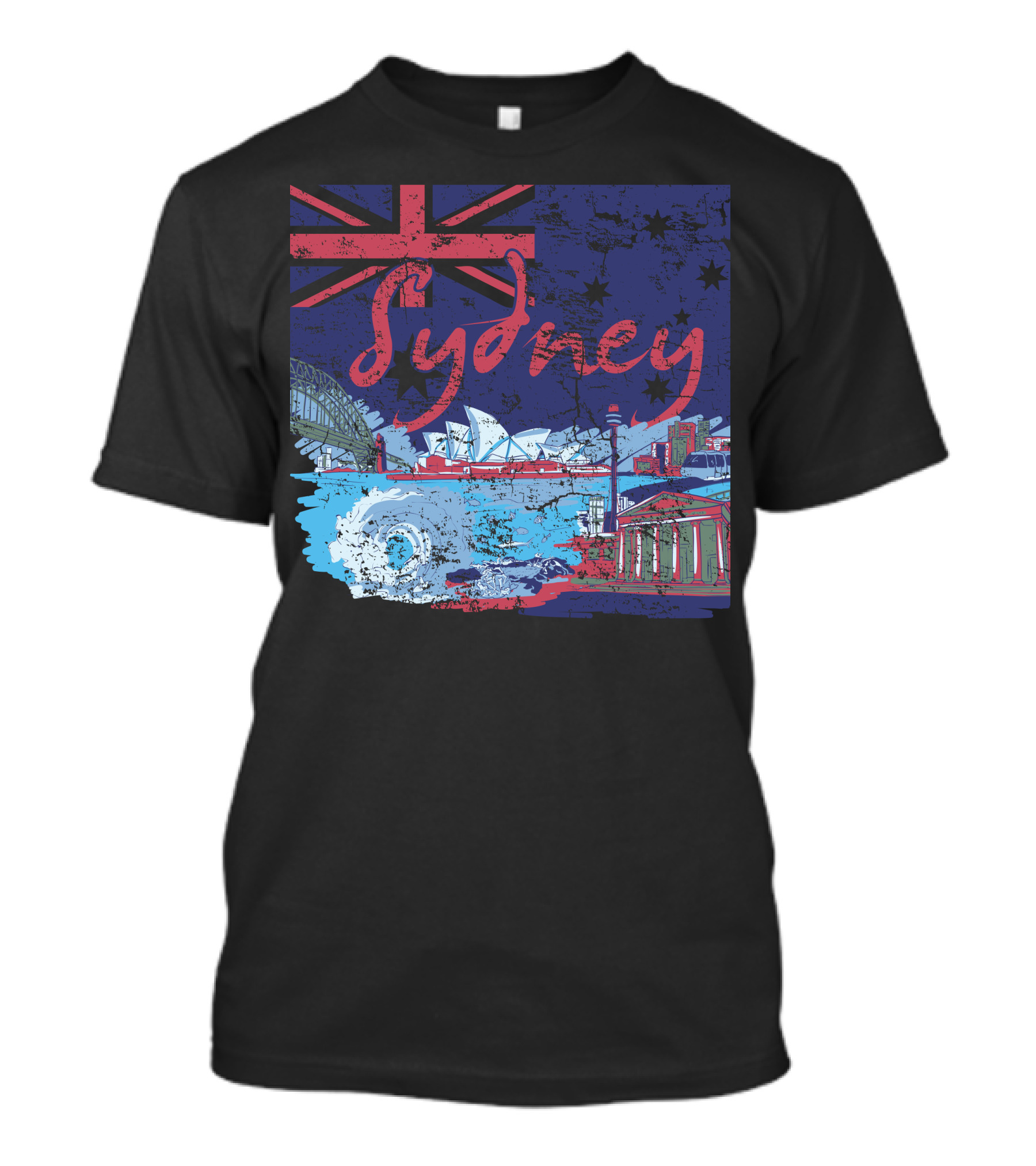 Sydney Australia Flag And Iconic Landmarks Collage T-Shirt
