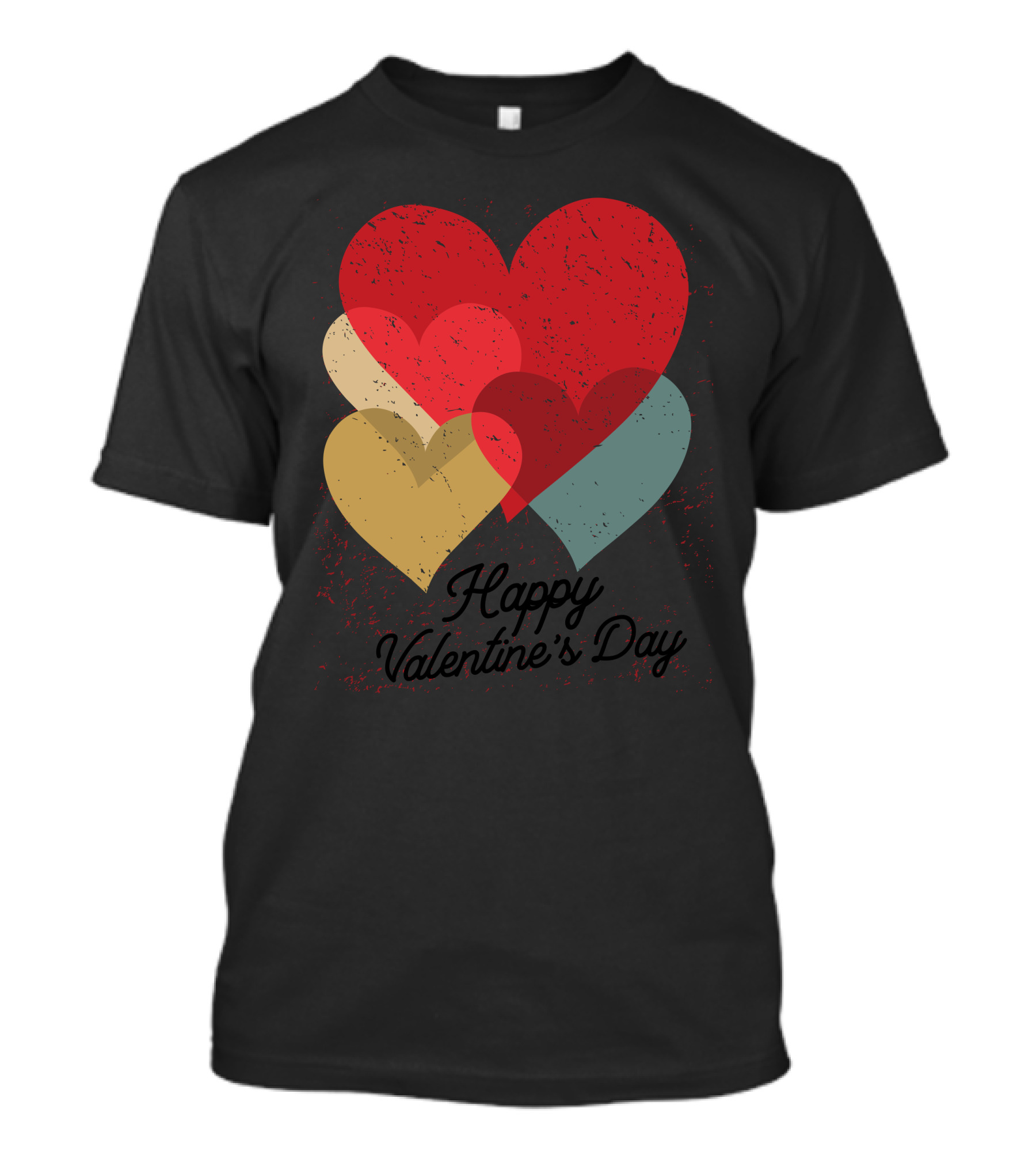 Happy Valentine's Day Vintage Hearts T-Shirt