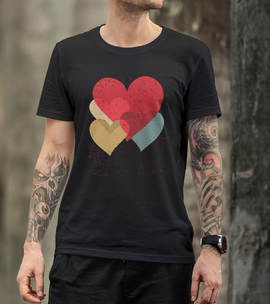 Happy Valentine's Day Vintage Hearts T-Shirt