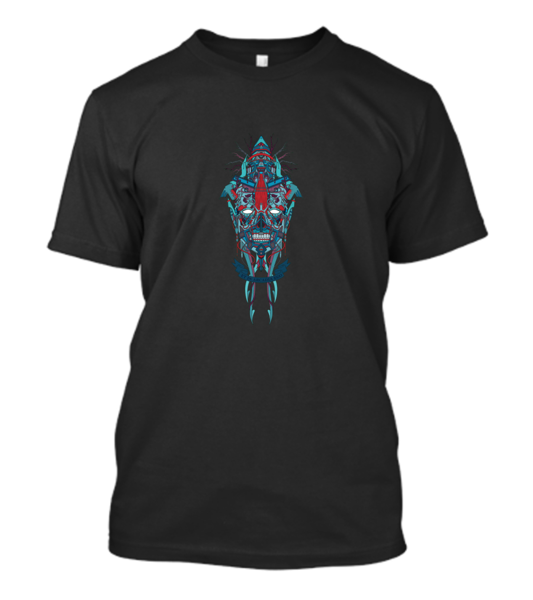 Arcadia Sacred Geometry Cyber Skull With Futuristic T-Shirt
