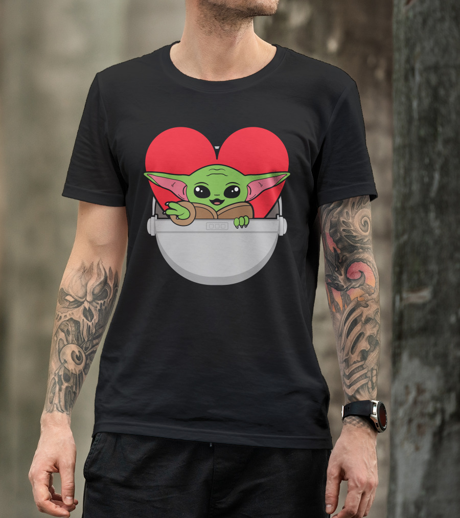 Baby Yoda This Is The Way To Love Heart Pod T-Shirt