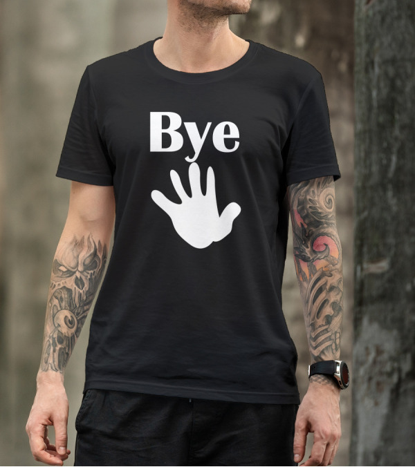 Bye White Handprint T-Shirt