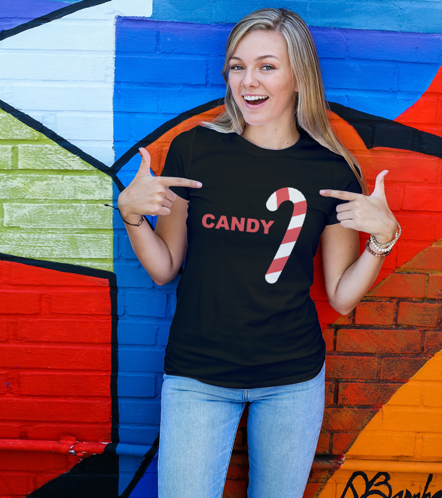 CANDY Cane Christmas Holiday Striped T-Shirt