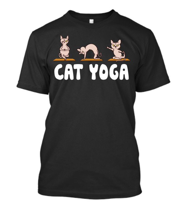 Cat Yoga Dark Humor Feline Poses T-Shirt