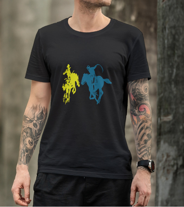 Cowboy Fight Neon Rodeo Duel T-Shirt