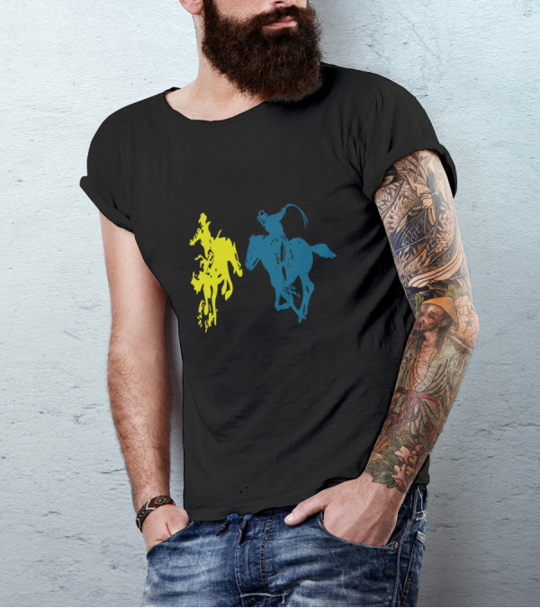 Cowboy Fight Neon Rodeo Duel T-Shirt