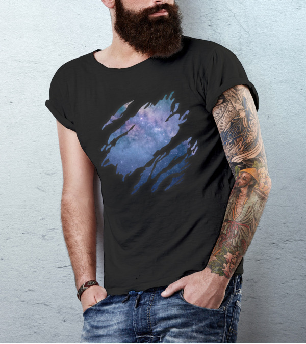 Deep Space Galaxy Claws Rip T-Shirt