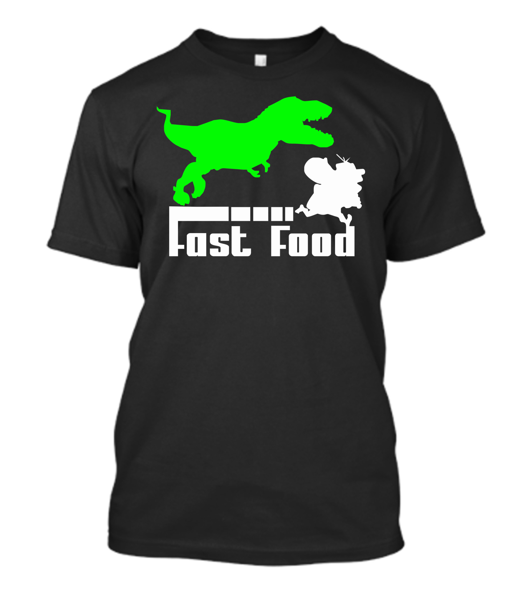 Fast Food Dinosaur Chase Fun T-Shirt