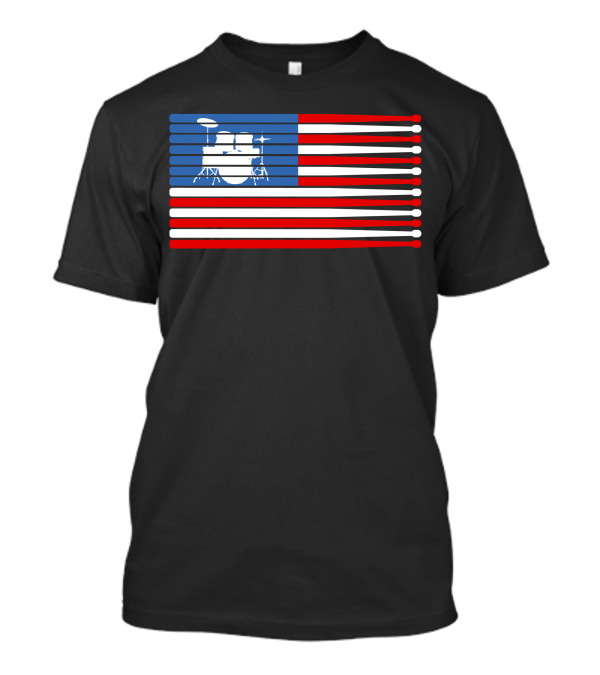 Drums American Flag Drumsticks Independence USA T-Shirt
