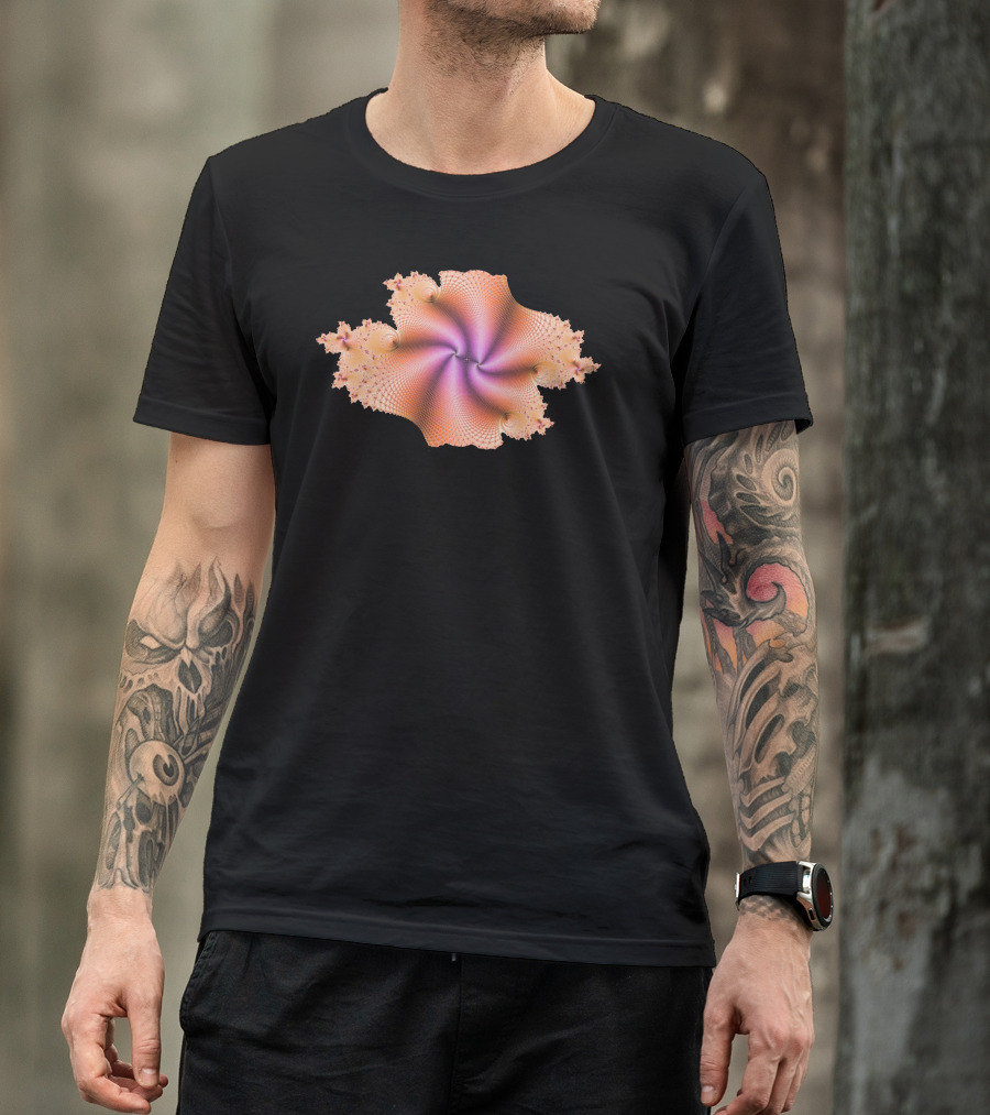 Fractal Spiral Vibrant Geometric Pattern With Colorful Swirling T-Shirt
