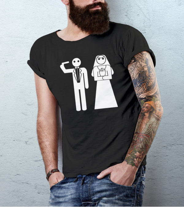 Game Over Stickman Wedding Bachelor Party Junggesellenabschied Hochzeit T-Shirt