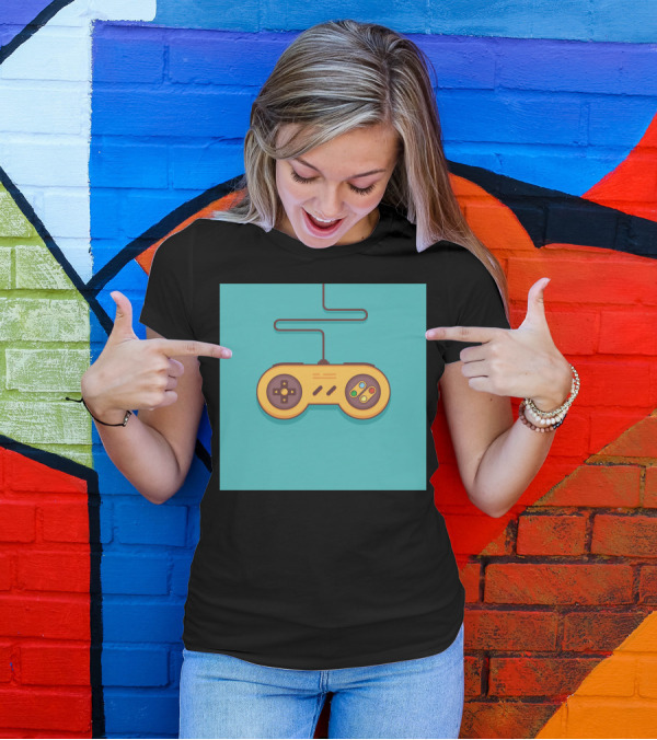 Retro Gaming Console Yellow Controller Vintage T-Shirt