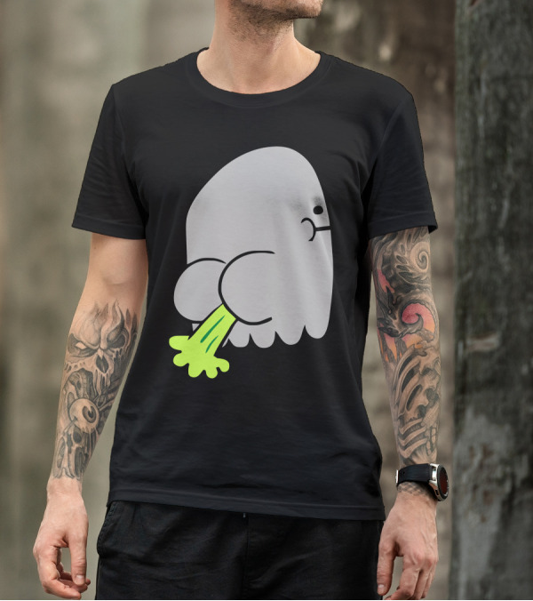 Ghost Fart Ghost With Green Farting T-Shirt