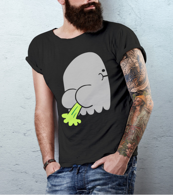 Ghost Fart Ghost With Green Farting T-Shirt