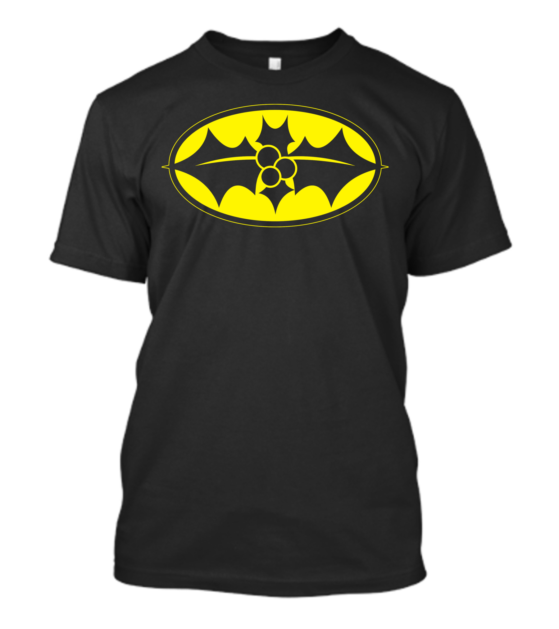 Hero Holidays Xmas Christmas Holly Superhero Logo Bat T-Shirt