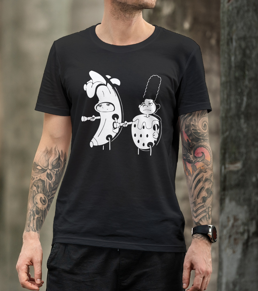 Hey Arnold Meets Pop Culture Characters In Monochrome Playful Crossover T-Shirt