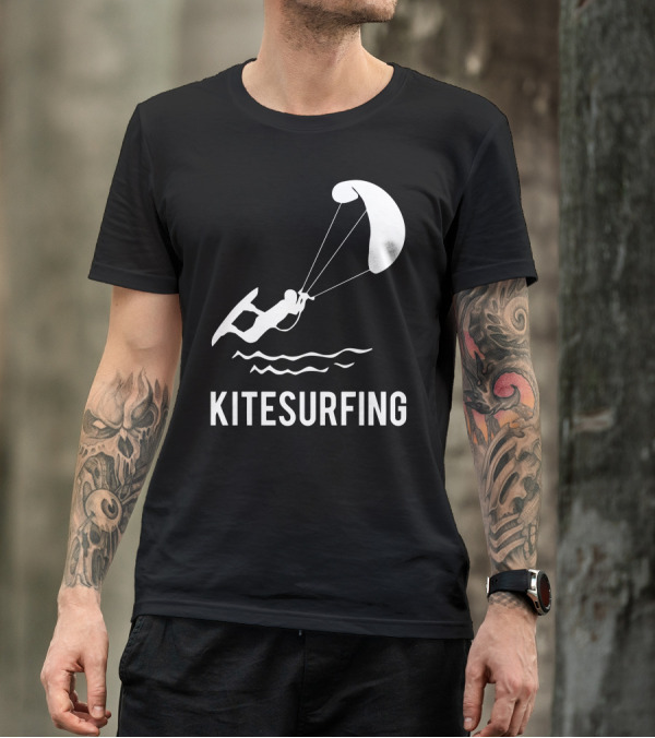 Kitesurfing Adventure Graphic With Surfer And Kite T-Shirt