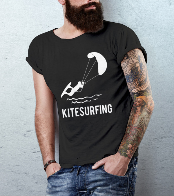 Kitesurfing Adventure Graphic With Surfer And Kite T-Shirt