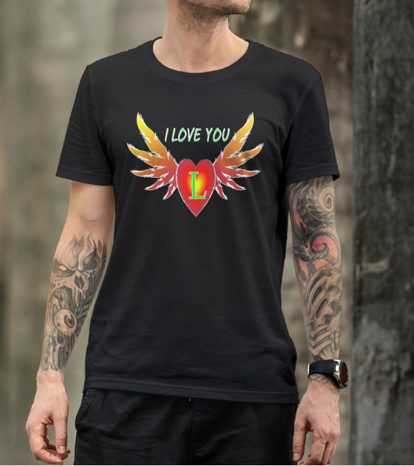 I Love You L Winged Heart Valentine Day T-Shirt