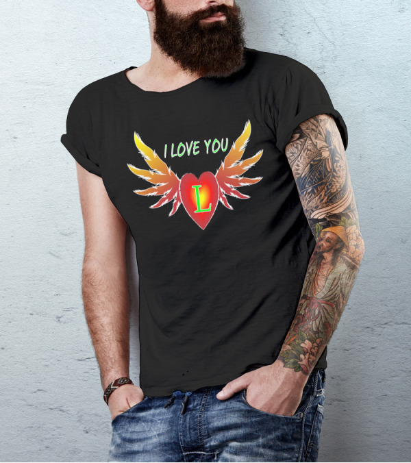 I Love You L Winged Heart Valentine Day T-Shirt