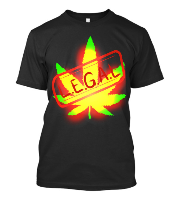 LEGAL Marijuana Leaf Rasta Colors T-Shirt