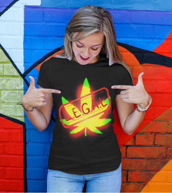 LEGAL Marijuana Leaf Rasta Colors T-Shirt