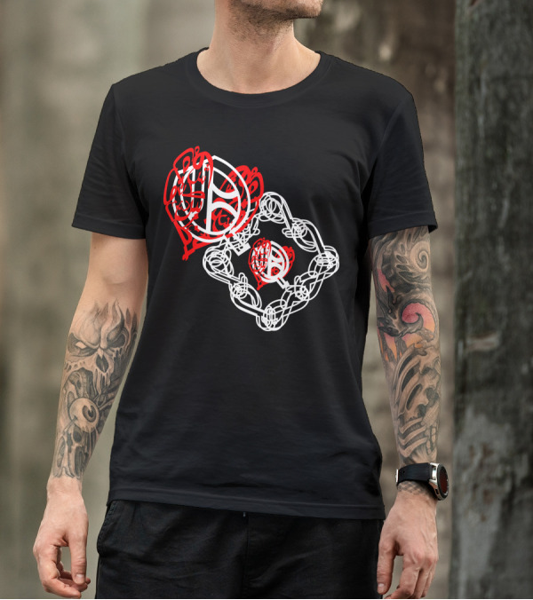 Letter P Calligraphic Red And White Spiral Layers T-Shirt