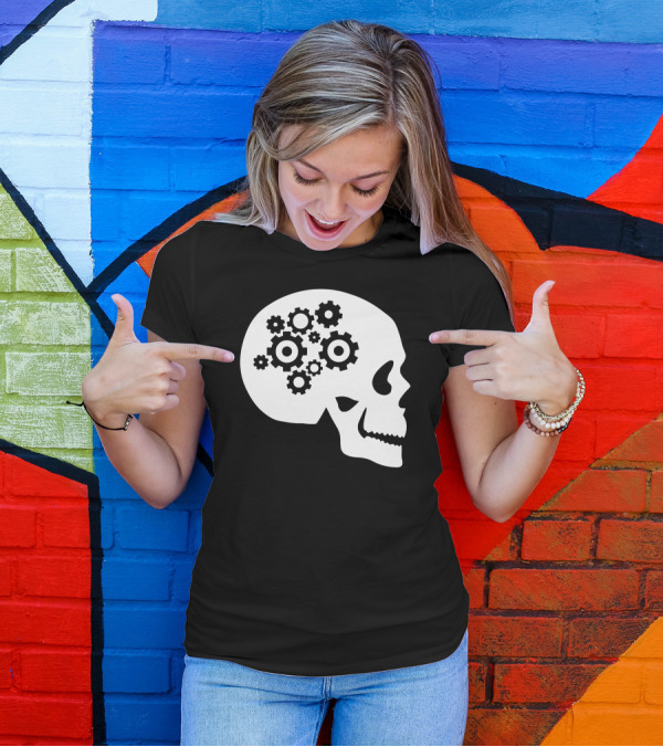 Mechanic Brain Gear Skull T-Shirt